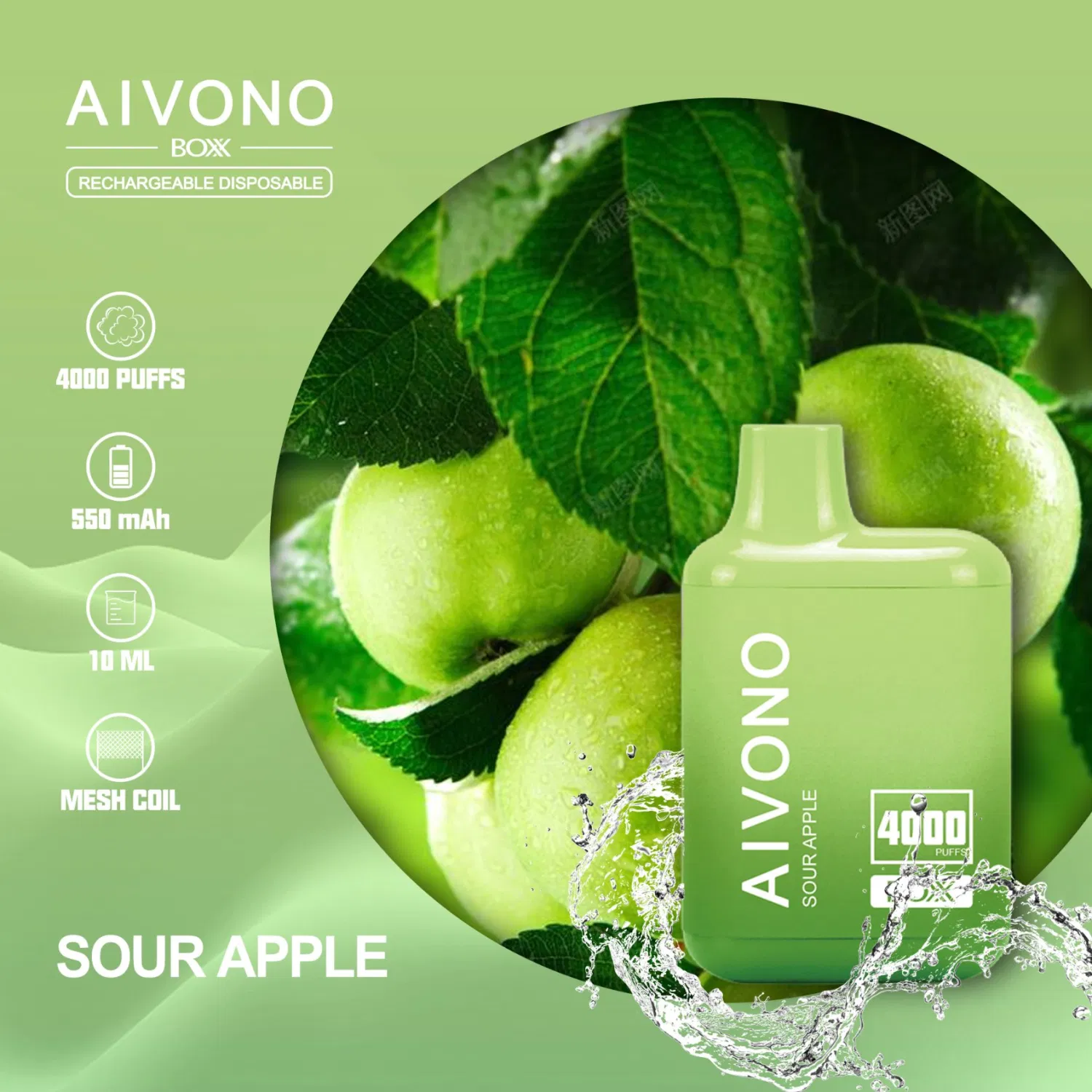 Aivono Aim Boxx 4000 Sour Apple Flavor