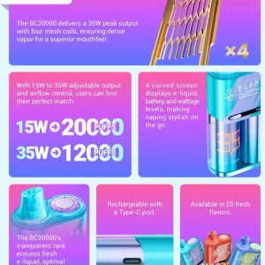 Elf Bar Bc20000 Fruit Flavors Vape